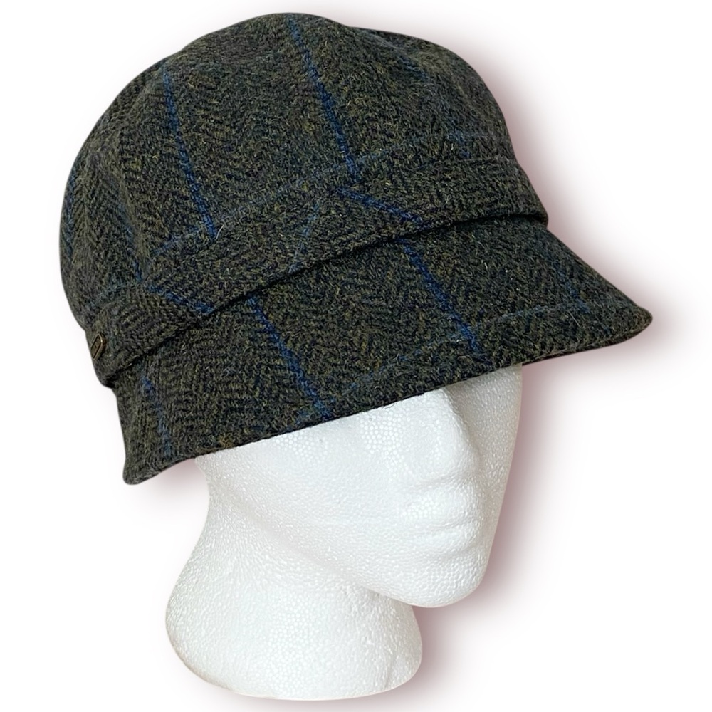 MUCROS WEAVERS Jaunty Women’s Flapper Cloche Hat Irish Wool Grayish Green Tweed - Picture 7 of 13